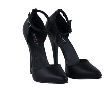 5.75″ Heel Devious Black Leather d’Orsay Décolleté