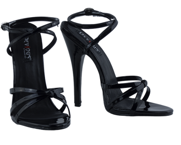6″ Devious Ankle Strap Black Sandals