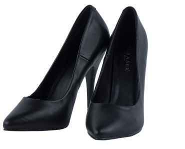 4.75″ heel classic pumps black leather décolleté from Pleaser