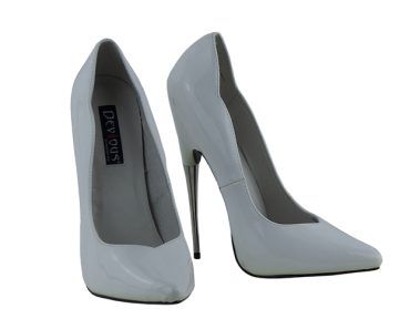 6.75 inch heel Devious White Dagger Shoes