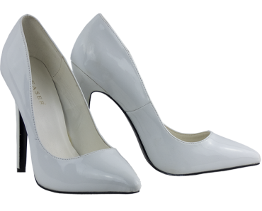 5.5 inch heels no platform Pleaser White Pumps