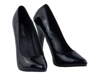 6 inch heel no platform Devious Black Pumps